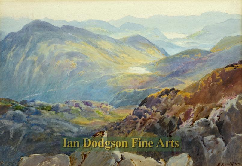 David Gould (fl.1885 1930) - Sprinkling Tarn from Scafell Watercolour (1912)