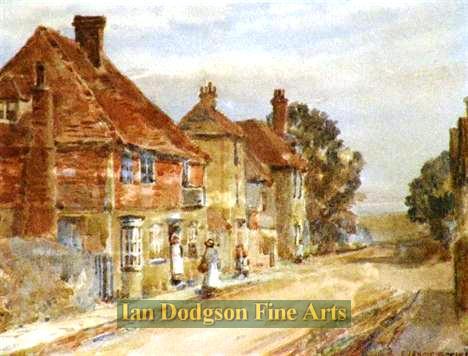 Francis Tighe - Village Street Scene Watercolour (1922)