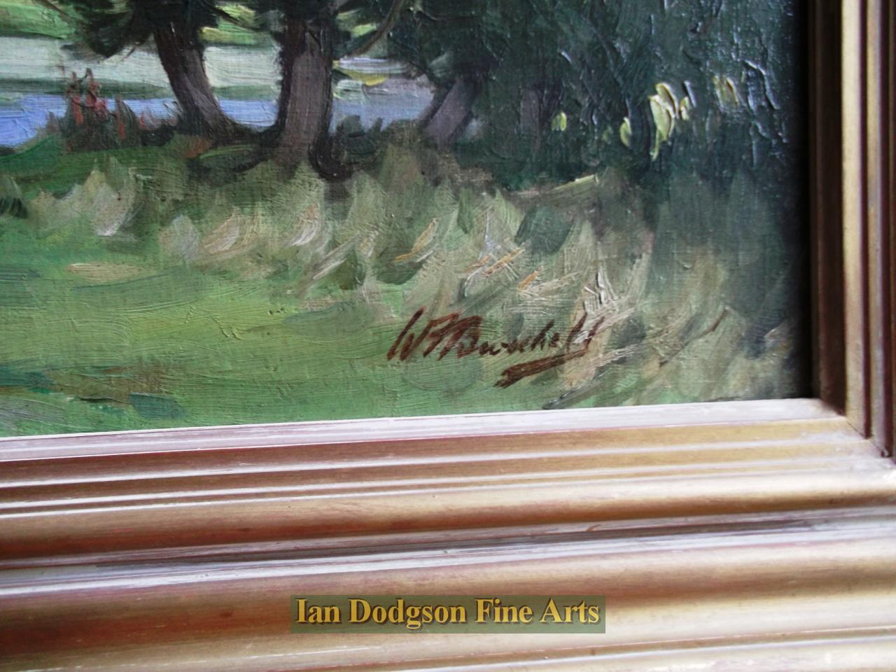 Cattle by the river, Summers Day,England by William F Burchell