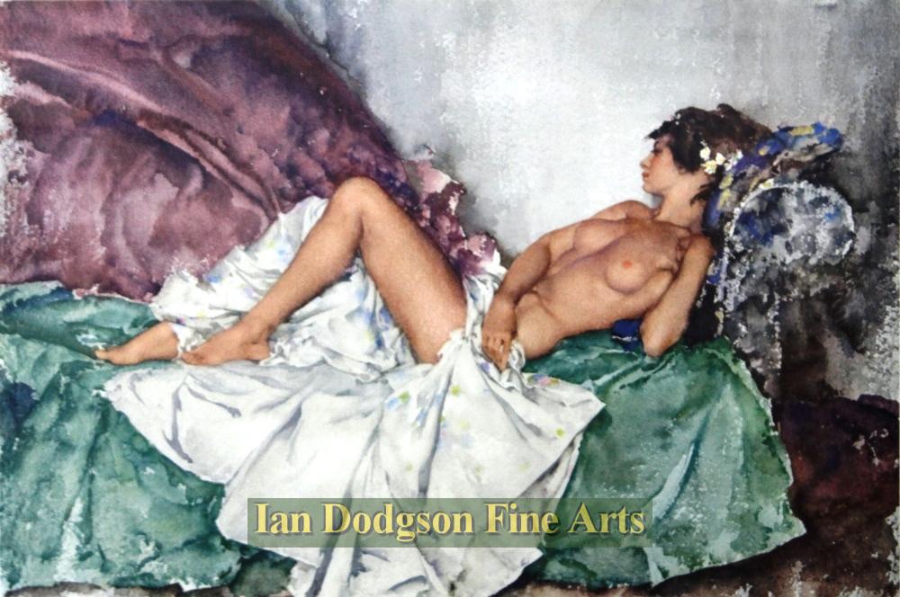 Sir William Russell Flint - Reclining Nude III Limited edition print (c1980)