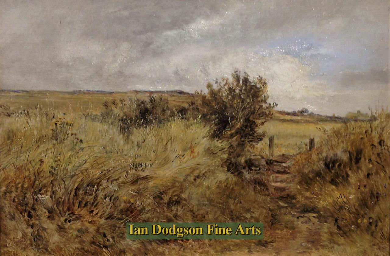 William Joseph Julius Caesar Bond - The wind in the grass, Anglesey Oil on canvas laid down on board (c1898)