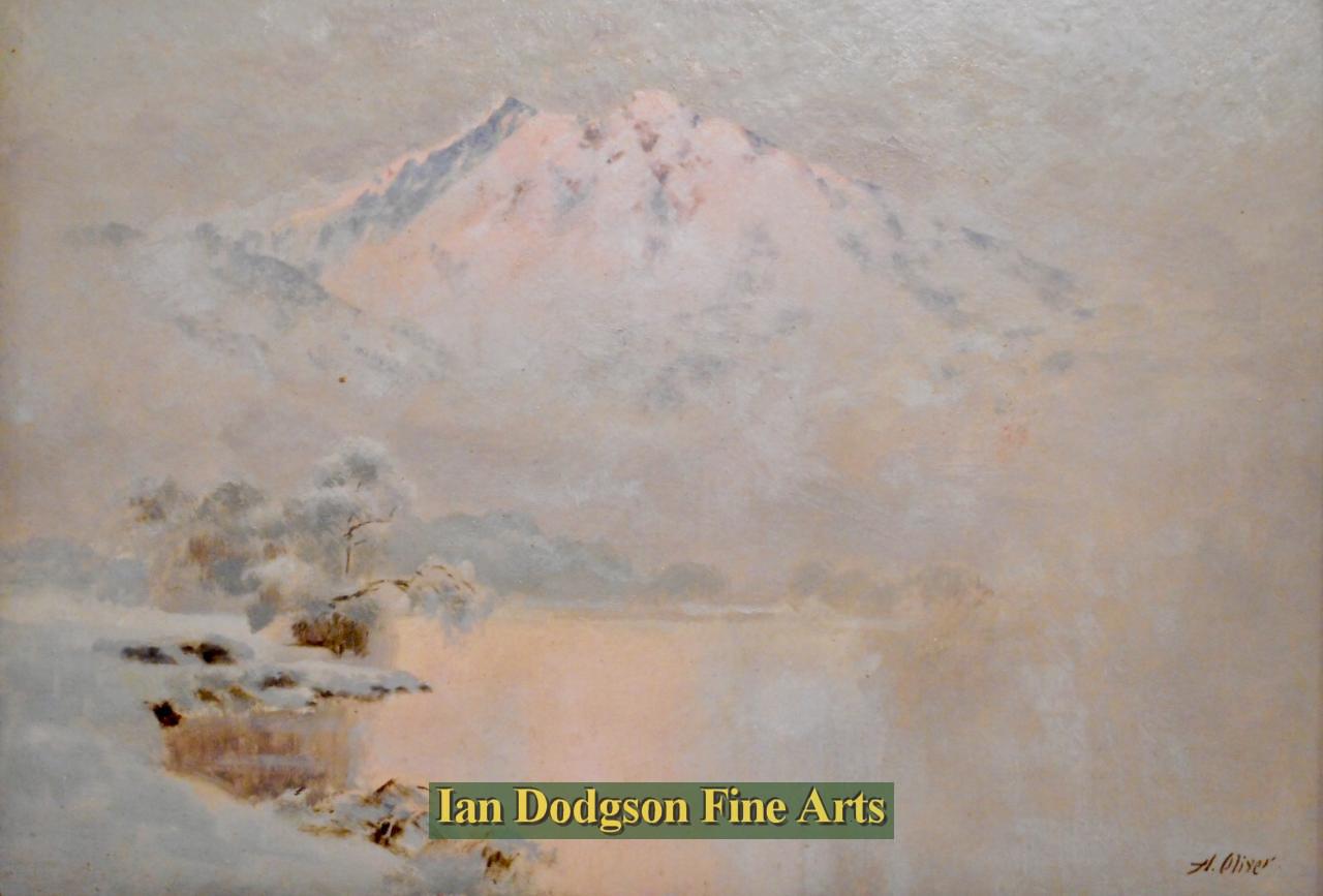 Alfred Oliver - Moel Siabod at Dawn Oil on board (c1910)