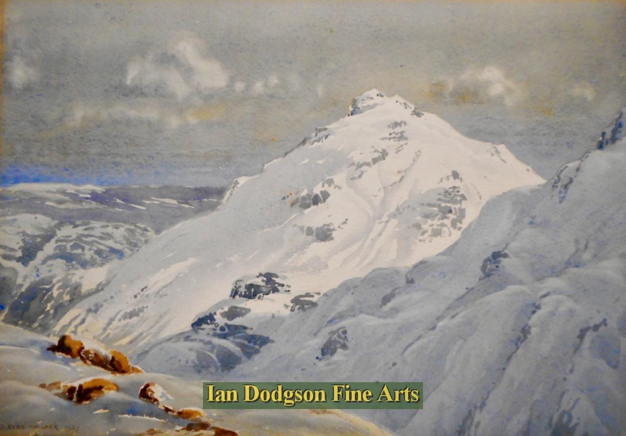 Bernard Eyre Walker - Blisco Snow Watercolour (1937)