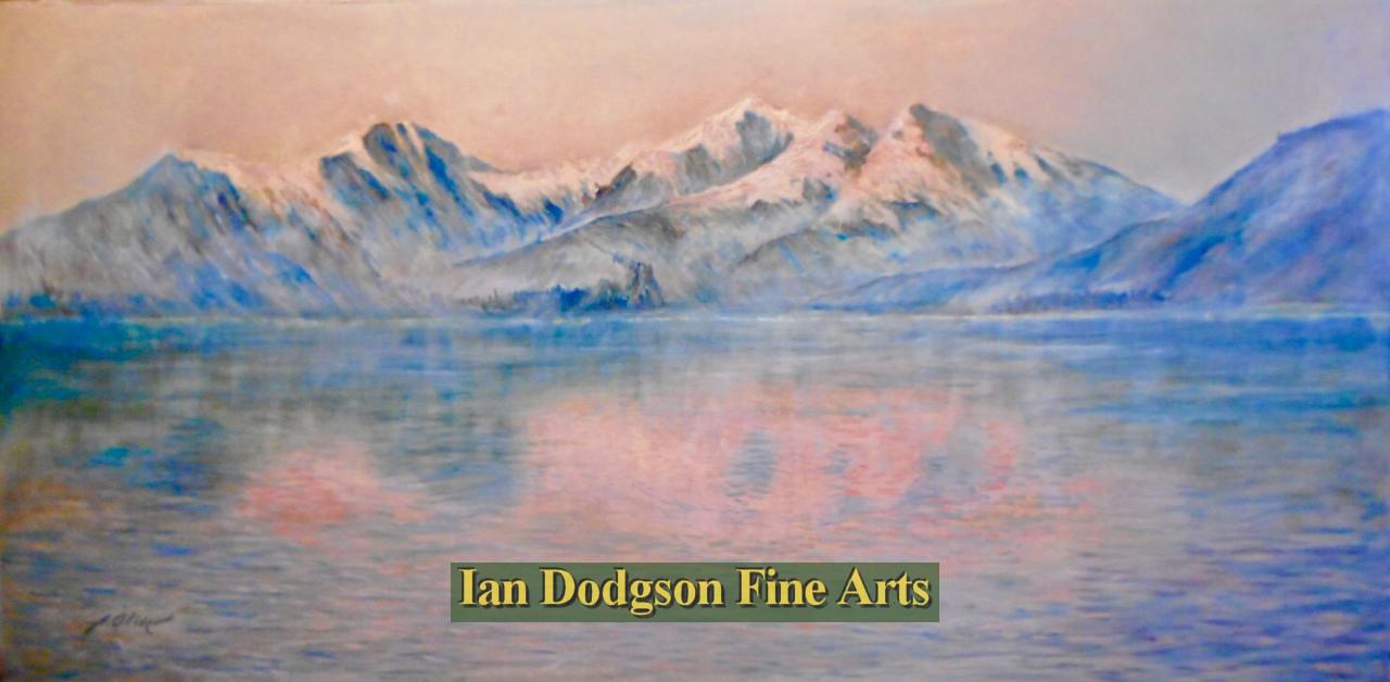 Dawn at Llynnau Mymbyr, Capel Curig, N W by Alfred Oliver