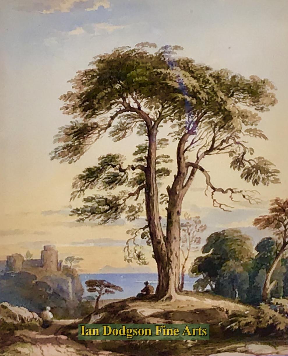 John Varley - Harlech Castle, Sunset, North Wales Watercolour (c1830)