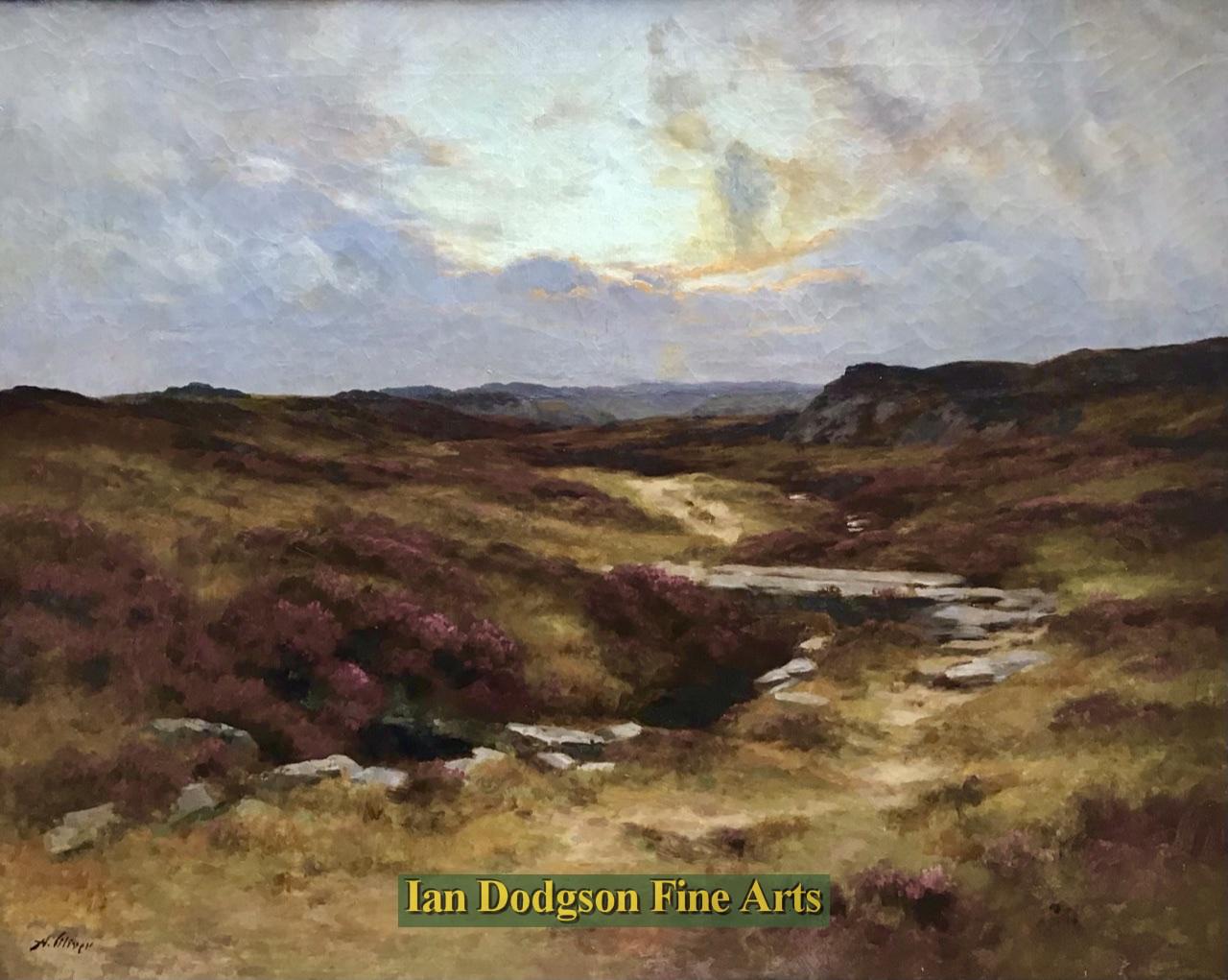 Alfred Oliver - North Wales, Moorland Sunrise Oil on canvas (c1920)