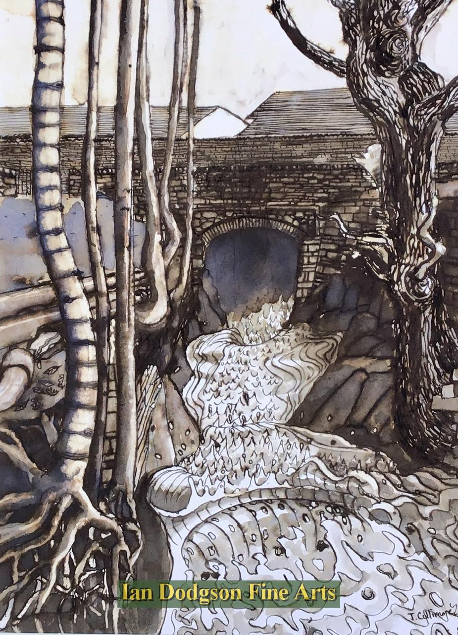 Jeremy Cullimore - Afon Galedffrwd at Felin Fawr Ink on paper (2021)