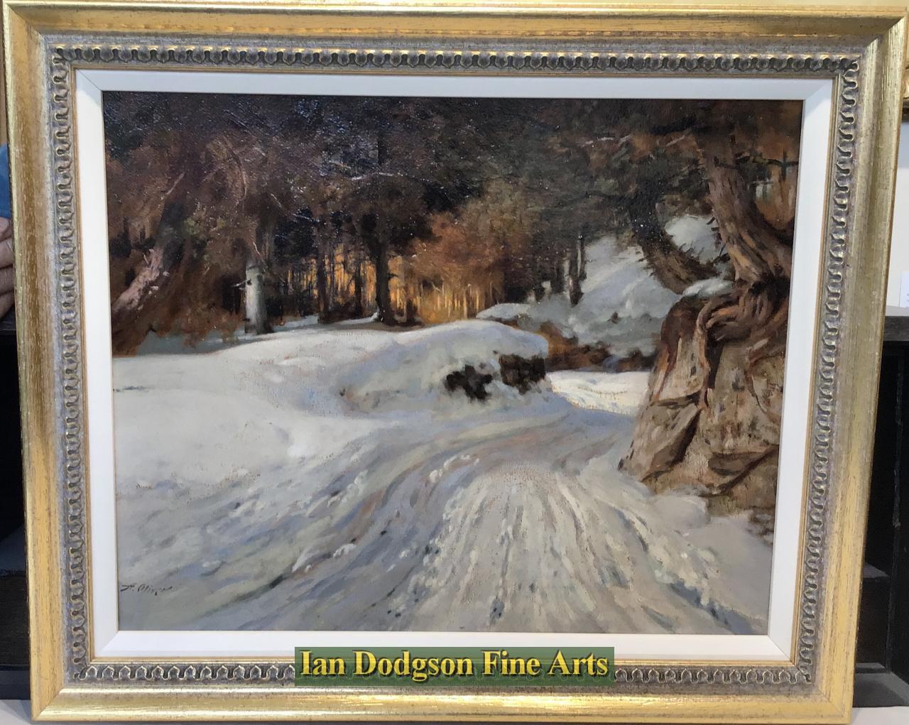 Evening, Woodland Track in Deep Snow by Alfred Oliver