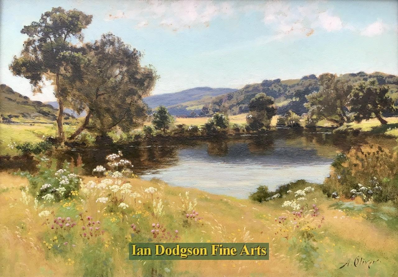 Alfred Oliver - The River Llugwy Oil on canvas laid down on board (c1925)