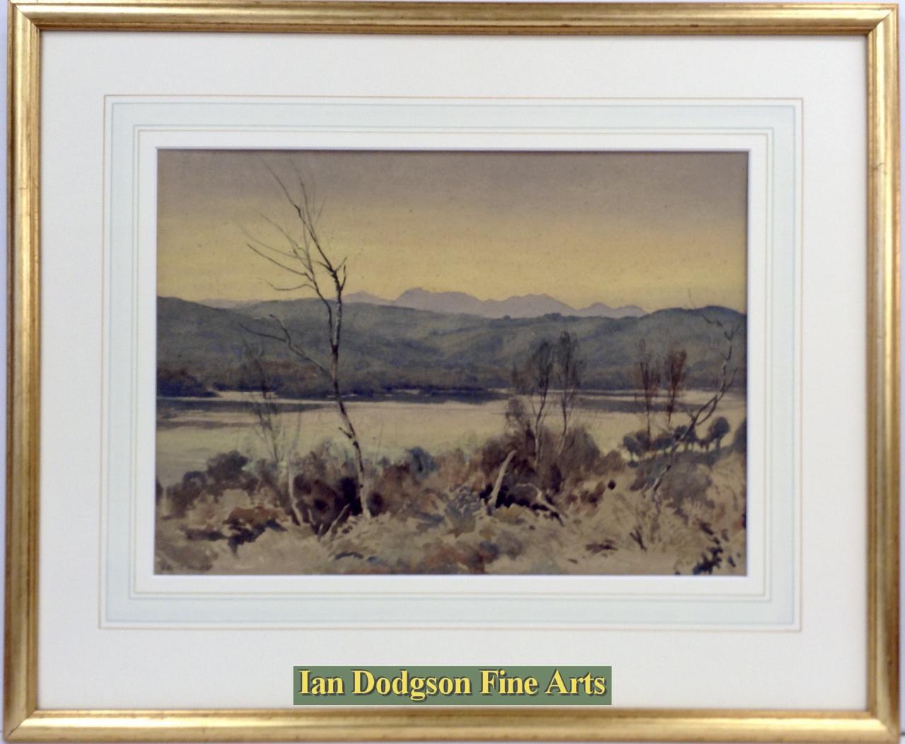 Bernard Eyre Walker - Coniston Fells from Cartmel Fells Watercolour (1946)