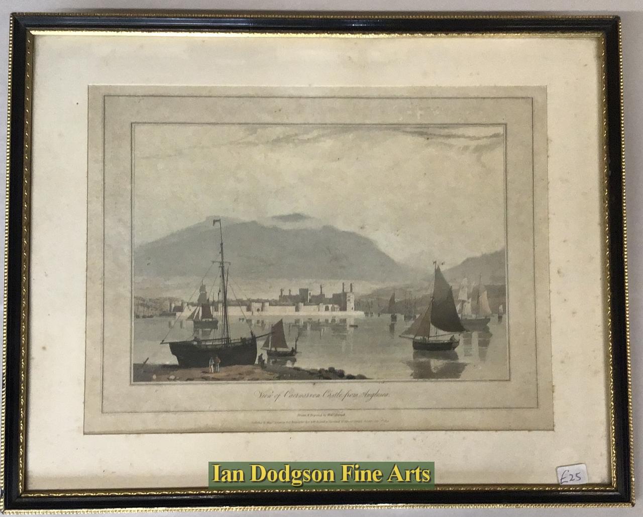 Caernarfon  Casle from Anglesea by William Daniell