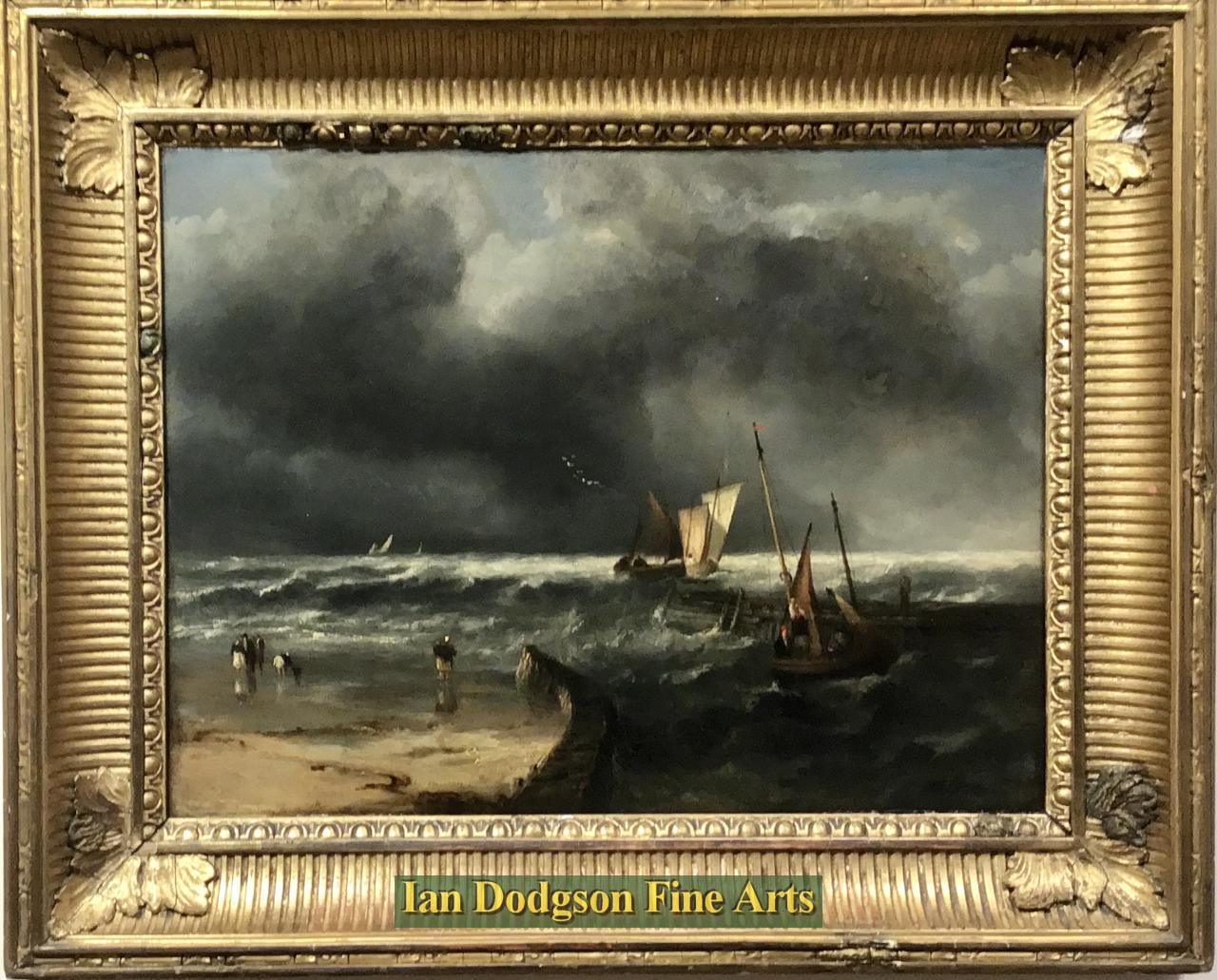 Piers off Boulogne Harbour by John Wilson snr