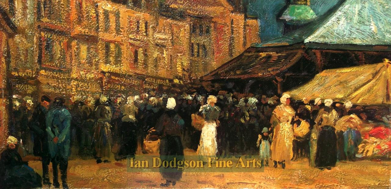 A Busy Market by Alfred Montague RA, RSBA