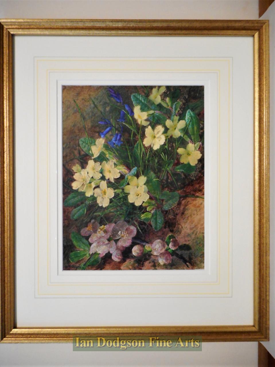 Primroses, Bluebells and Blossom by Charles Henry Slater 