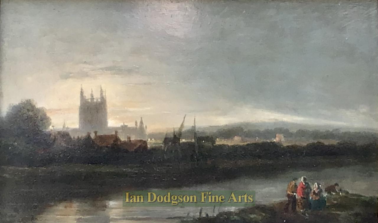 Early morning Worcester Cathedral by Henry Dawson 