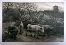 The road to the village by Herbert Dicksee
