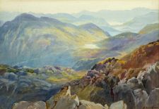 'David Gould (fl.1885 1930) RA.  RHA. - Sprinkling Tarn from Scafell