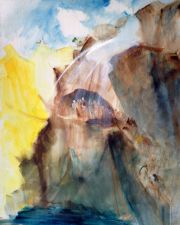 'Barbara Brassey - Waterfall Sketch, Sketch from her studio
