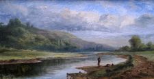 'Arthur John Black RA.  RIO. - On the river bank