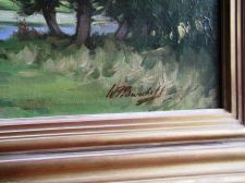 'William F Burchell R.A. - Cattle by the river, Summers Day,England