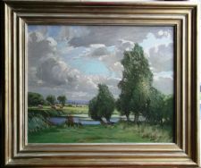 'William F Burchell R.A. - Cattle by the river, Summers Day,England