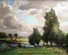 Cattle by the river, Summers Day,England by William F Burchell