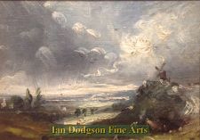 Landscape with windmill by Early British School