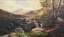 Fishing on the Ogwen, Nant  Ffrancon N W by Thomas Morris Ash