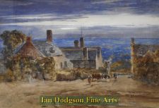 Moonrise in the village by Robert Mann