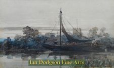 'David Cox Snr O.W.S. - River scene with Barge