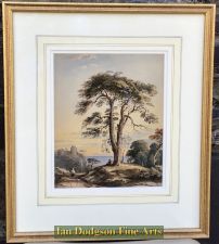 'John Varley O.W.S. - Harlech Castle, Sunset, North Wales