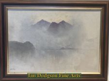 'Alfred Oliver RA. - Crib Goch & Yr Wyddfa from Llyn Cwm-y-Ffynnon