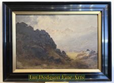 'Alfred Oliver RA. - Tryfan with Snowdon in the distance