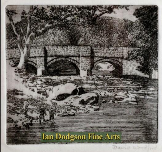 David Woodford - Pont Twr, Bethesda. Etching (c1995)