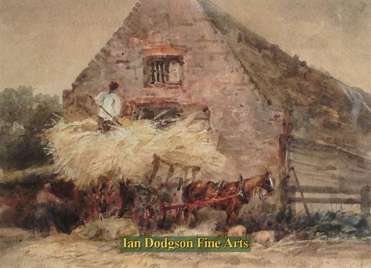 David Cox Jnr - The Hay Wagon Watercolour (c1850)