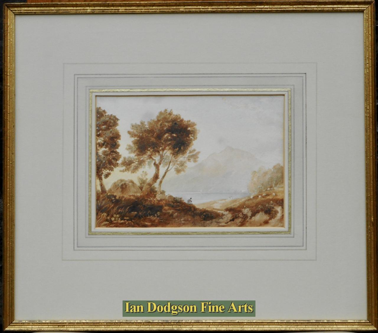 Anthony Vandyke Copley Fielding - Highland scene,  Loch Earn Watercolour (c1830)