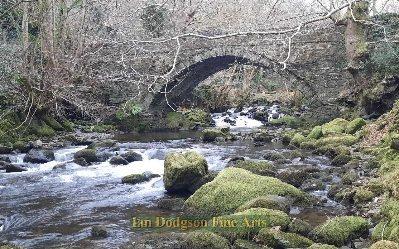 A Welsh Trout Stream, Pont Abercaseg, N Wales by Joseph Owen RCA, L
