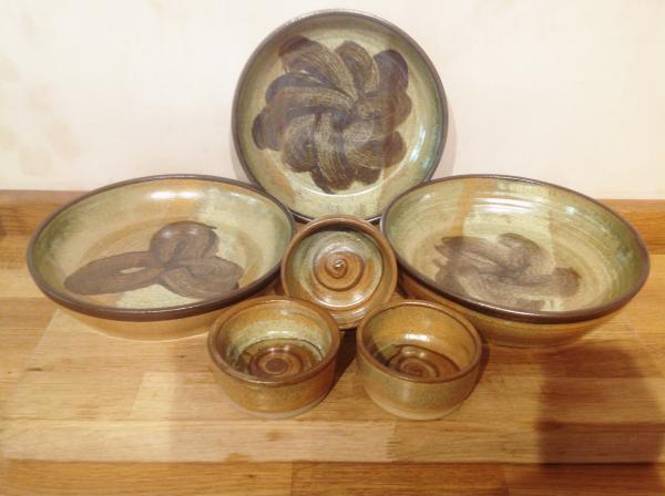 Large and small serving dishes