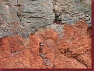 Striking contrast in colours of rocks, Playa del Cura