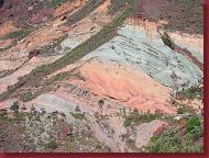 Coloured rocks at Los Azulejos, above Veneguera